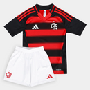 Kit Flamengo Infantil I 25/26 s/n Torcedor Adidas - Preto+Branco